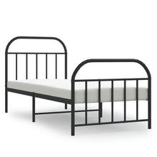 Bedframe Met Hoofd- En Voeteneinde Metaal 90 x 190 cm Zwart met hoofdbord & voetbord