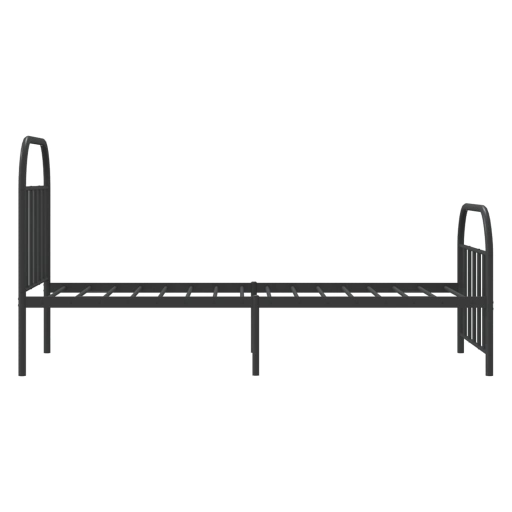 Bedframe Met Hoofd- En Voeteneinde Metaal 90 x 190 cm Zwart met hoofdbord & voetbord