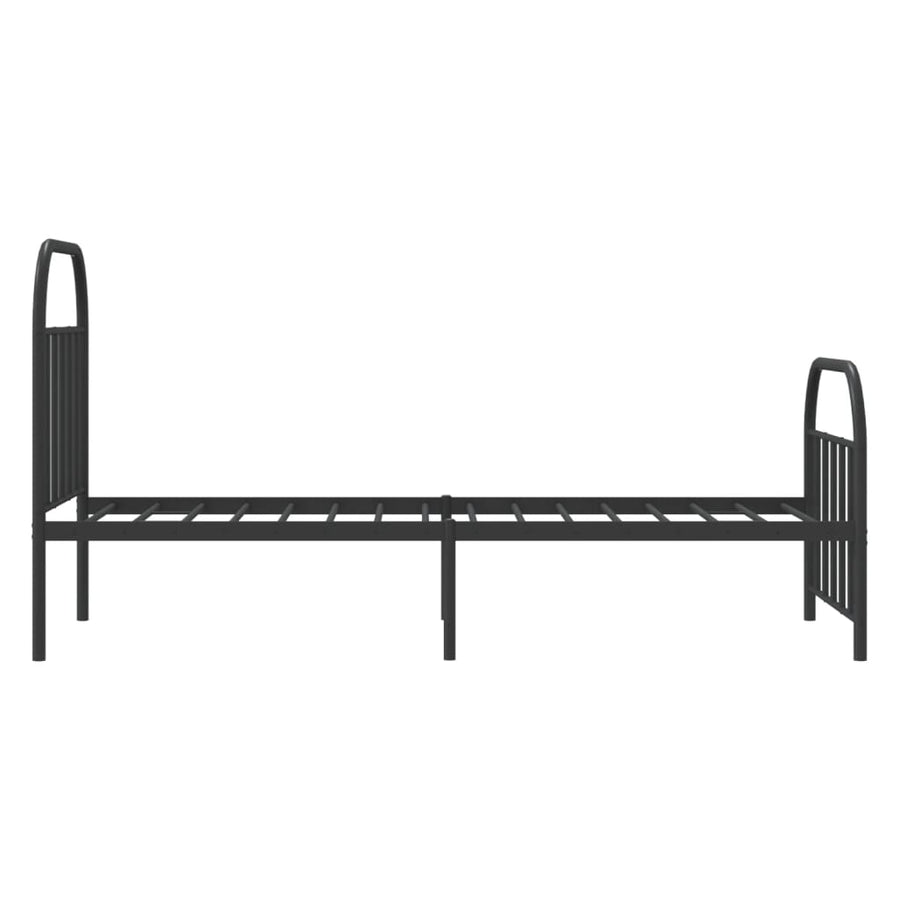 Bedframe Met Hoofd- En Voeteneinde Metaal 90 x 190 cm Zwart met hoofdbord & voetbord