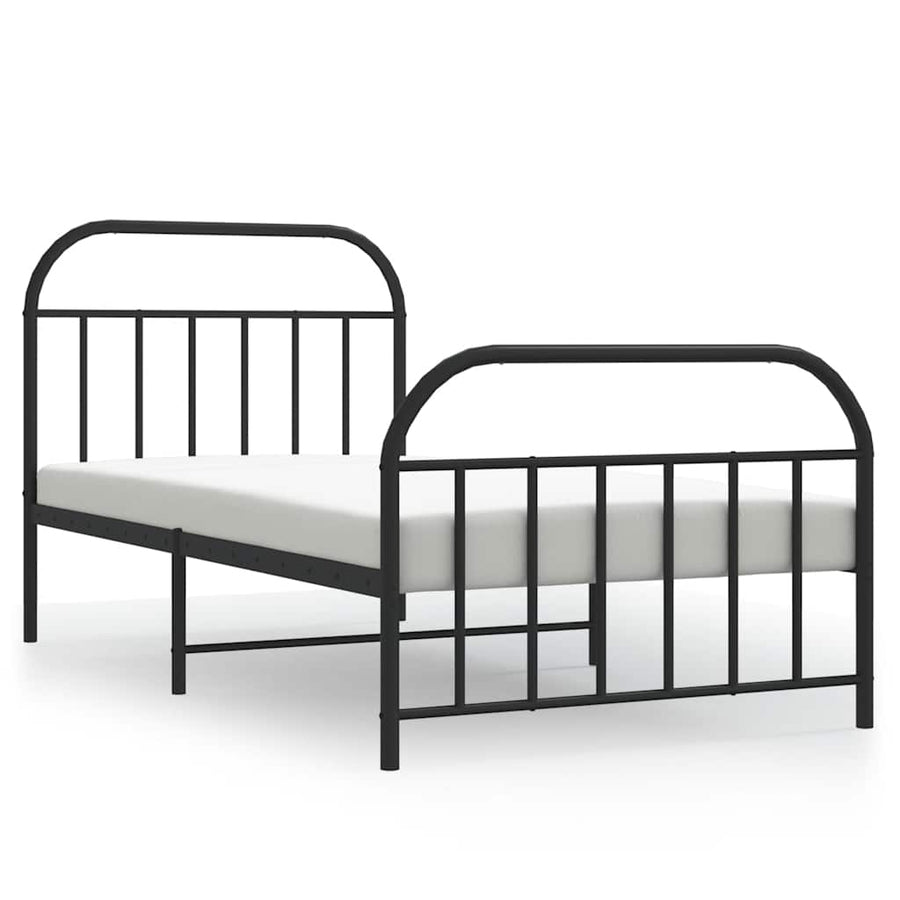 Bedframe Met Hoofd- En Voeteneinde Metaal 100 x 190 cm Zwart