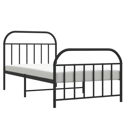 Bedframe Met Hoofd- En Voeteneinde Metaal 100 x 190 cm Zwart