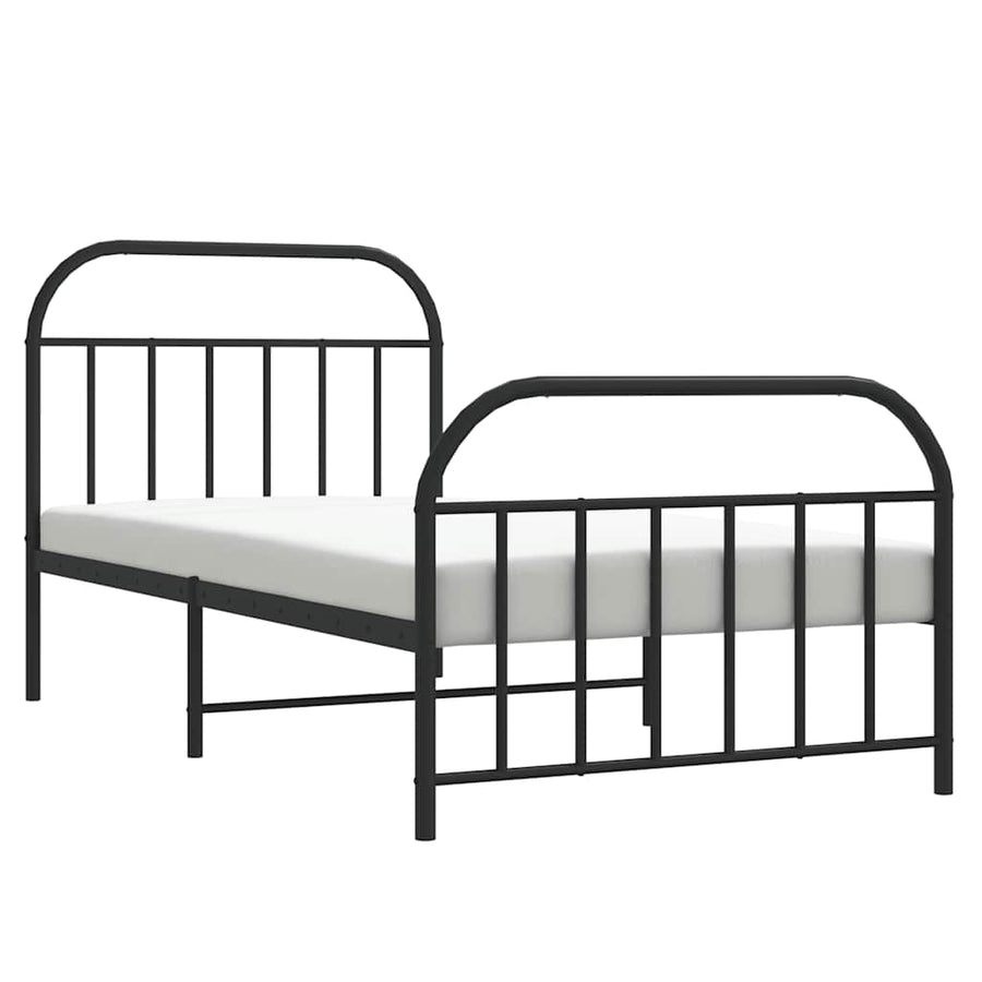 Bedframe Met Hoofd- En Voeteneinde Metaal 100 x 190 cm Zwart