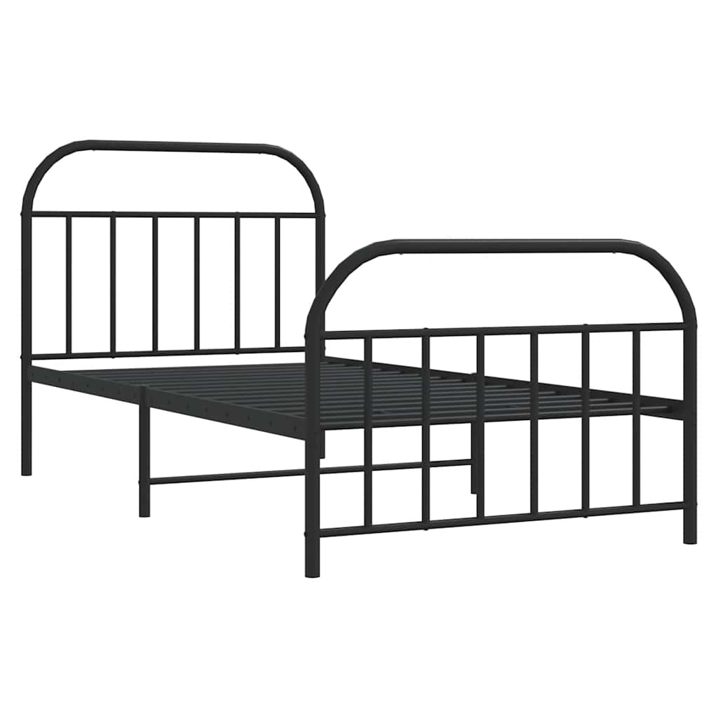 Bedframe Met Hoofd- En Voeteneinde Metaal 100 x 190 cm Zwart