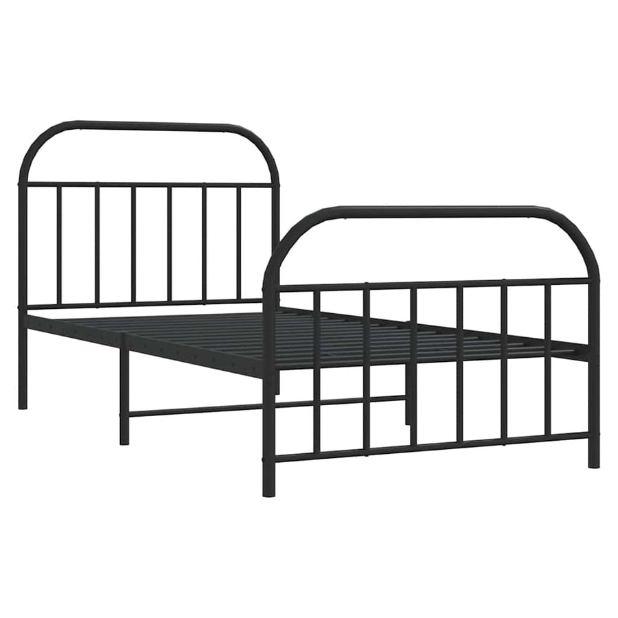 Bedframe Met Hoofd- En Voeteneinde Metaal 100 x 190 cm Zwart