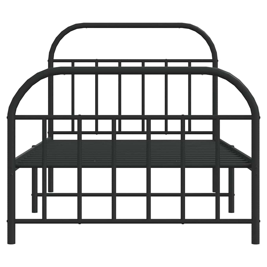 Bedframe Met Hoofd- En Voeteneinde Metaal 100 x 190 cm Zwart