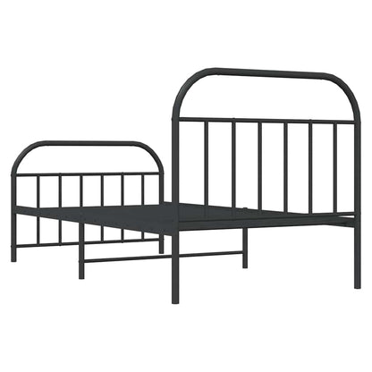 Bedframe Met Hoofd- En Voeteneinde Metaal 100 x 190 cm Zwart