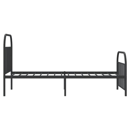 Bedframe Met Hoofd- En Voeteneinde Metaal 107 x 203 cm Zwart met hoofdbord & voetbord
