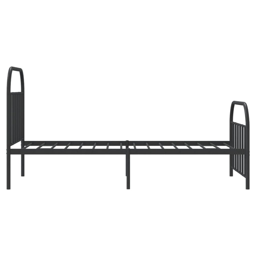 Bedframe Met Hoofd- En Voeteneinde Metaal 107 x 203 cm Zwart met hoofdbord & voetbord