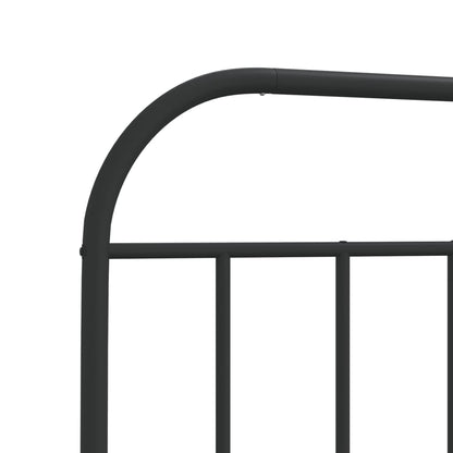 Bedframe Met Hoofd- En Voeteneinde Metaal 107 x 203 cm Zwart met hoofdbord & voetbord