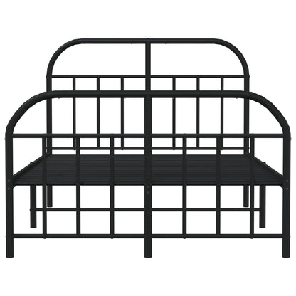 Bedframe Met Hoofd- En Voeteneinde Metaal 120 x 190 cm Zwart met hoofdbord & voetbord