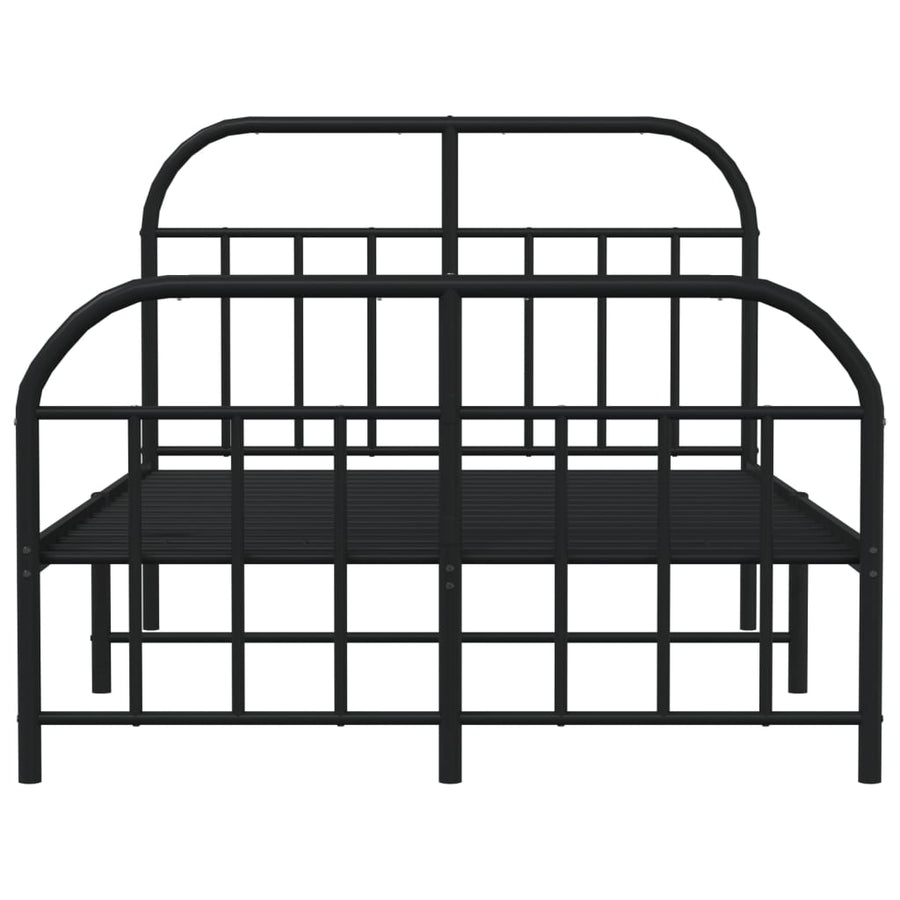 Bedframe Met Hoofd- En Voeteneinde Metaal 120 x 190 cm Zwart met hoofdbord & voetbord