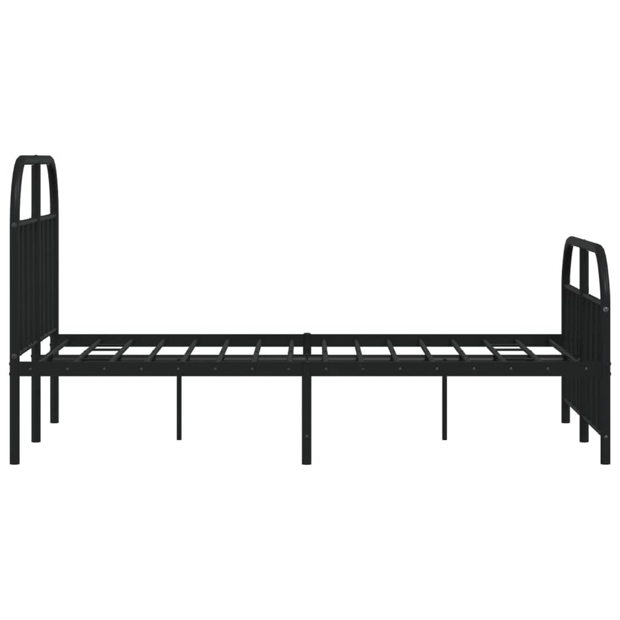Bedframe Met Hoofd- En Voeteneinde Metaal 120 x 190 cm Zwart met hoofdbord & voetbord
