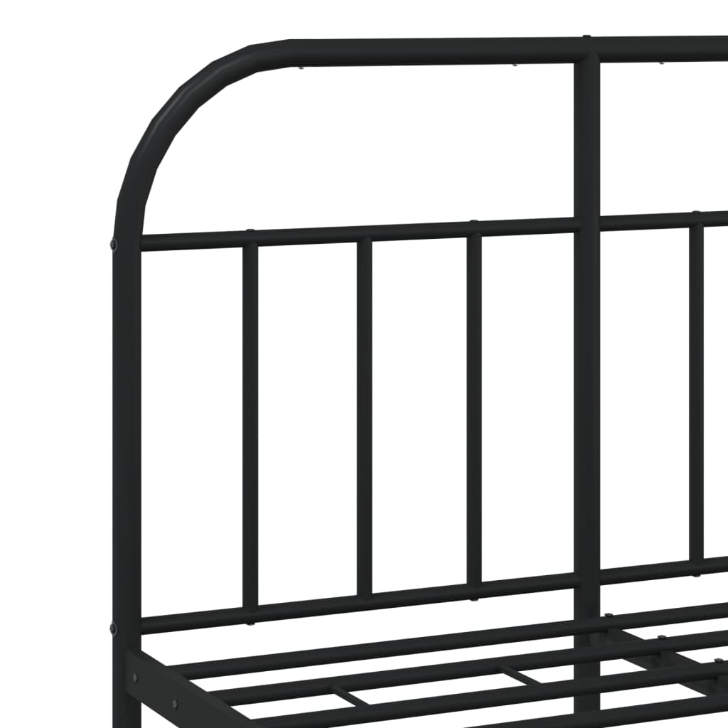 Bedframe Met Hoofd- En Voeteneinde Metaal 120 x 190 cm Zwart met hoofdbord & voetbord