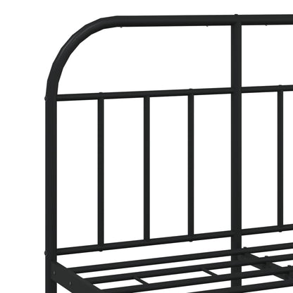 Bedframe Met Hoofd- En Voeteneinde Metaal 120 x 190 cm Zwart met hoofdbord & voetbord