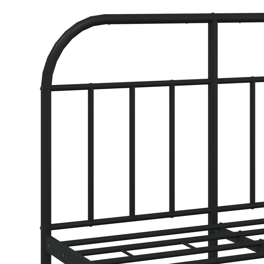Bedframe Met Hoofd- En Voeteneinde Metaal 120 x 190 cm Zwart met hoofdbord & voetbord