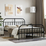 Bedframe metaal 135x190 cm zwart