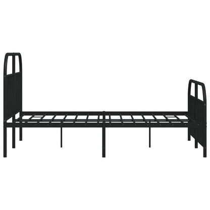Bedframe Met Hoofd- En Voeteneinde Metaal 140 x 190 cm Zwart met hoofdbord & voetbord