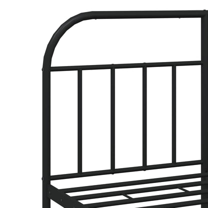 Bedframe Met Hoofd- En Voeteneinde Metaal 140 x 190 cm Zwart met hoofdbord & voetbord