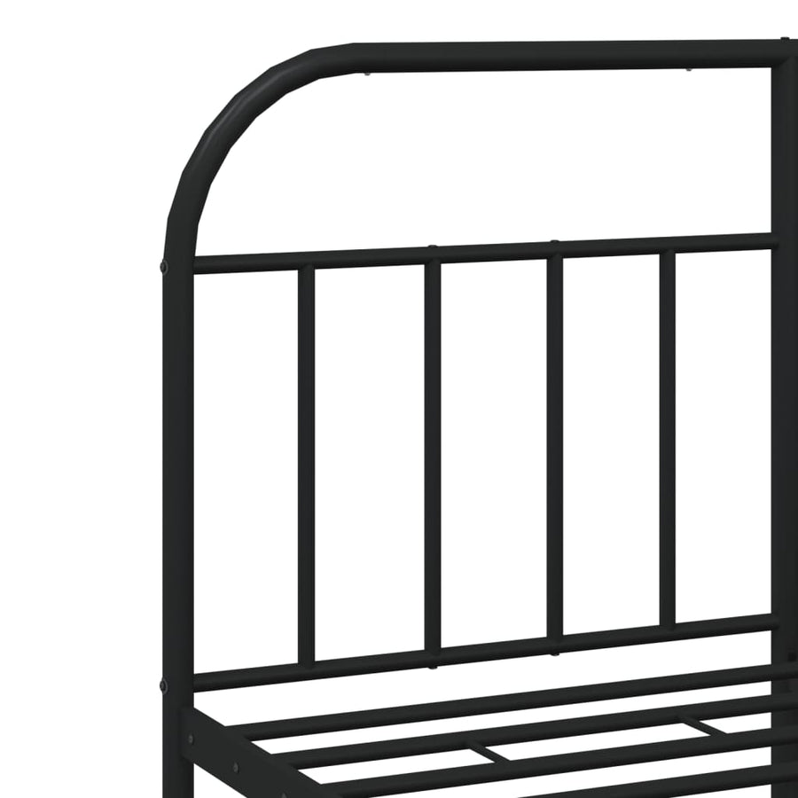 Bedframe Met Hoofd- En Voeteneinde Metaal 140 x 190 cm Zwart met hoofdbord & voetbord