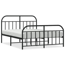 Bedframe Met Hoofd- En Voeteneinde Metaal 140 x 200 cm Zwart met hoofdbord & voetbord
