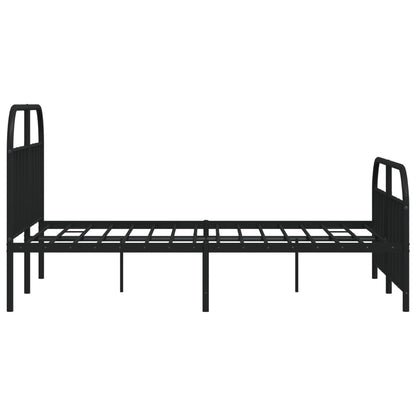 Bedframe Met Hoofd- En Voeteneinde Metaal 140 x 200 cm Zwart met hoofdbord & voetbord