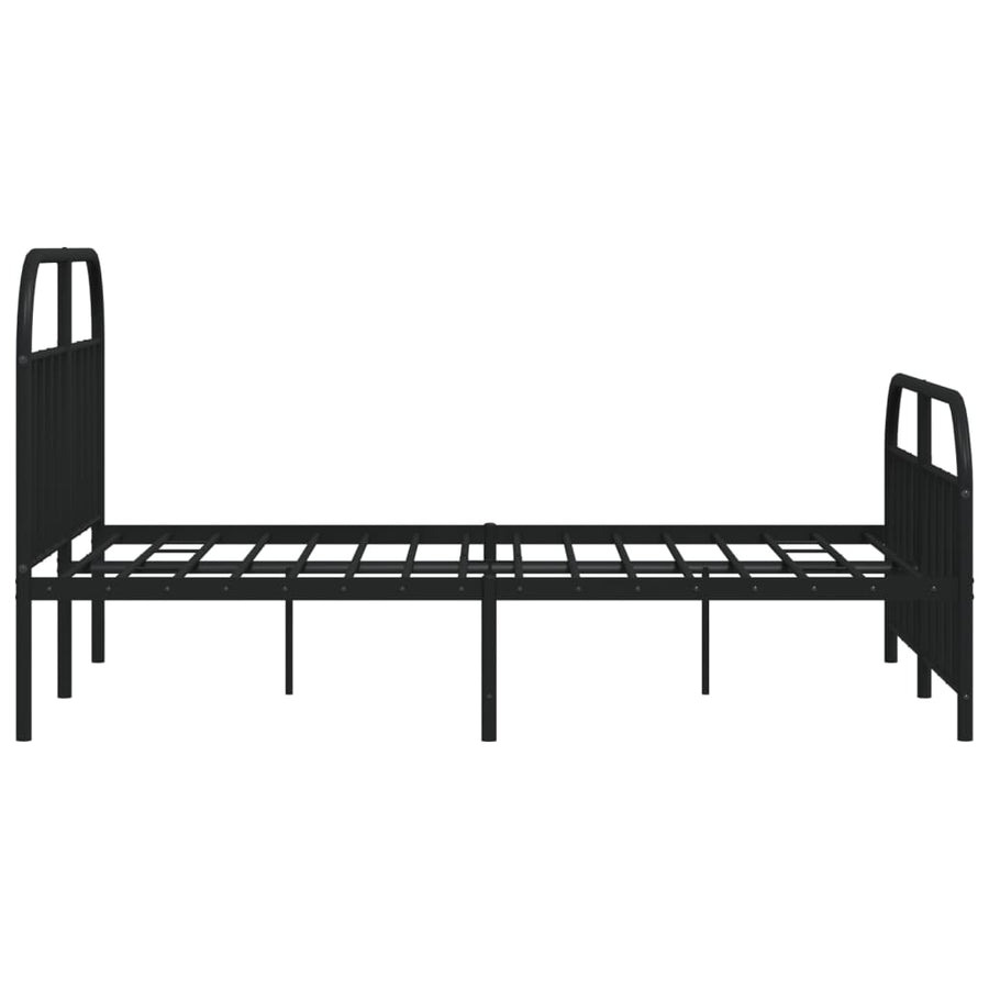 Bedframe Met Hoofd- En Voeteneinde Metaal 140 x 200 cm Zwart met hoofdbord & voetbord