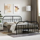 Bedframe metaal zwart 140x200 cm