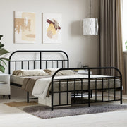 Bedframe metaal zwart 140x200 cm