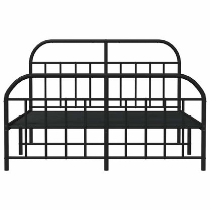 Bedframe met hoofd- en voeteneinde metaal zwart 150x200 cm