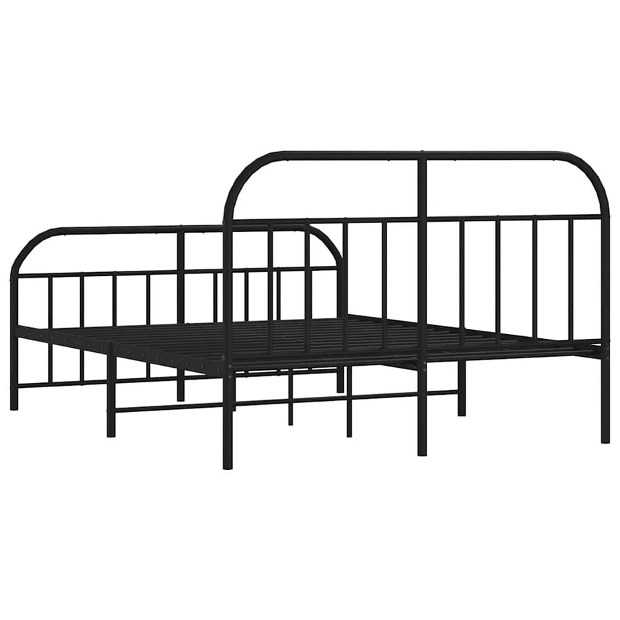 Bedframe met hoofd- en voeteneinde metaal zwart 150x200 cm