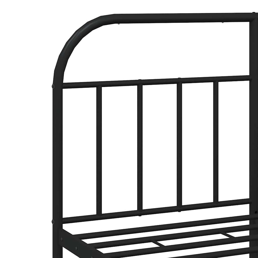 Bedframe met hoofd- en voeteneinde metaal zwart 150x200 cm