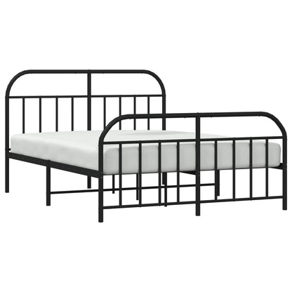 Bedframe Met Hoofd- En Voeteneinde Metaal 160 x 200 cm Zwart met hoofdbord & voetbord
