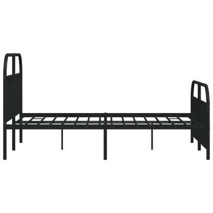 Bedframe Met Hoofd- En Voeteneinde Metaal 160 x 200 cm Zwart met hoofdbord & voetbord