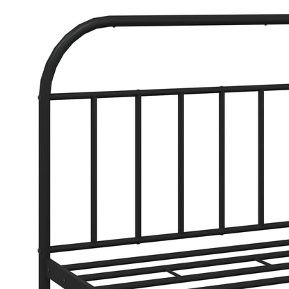 Bedframe Met Hoofd- En Voeteneinde Metaal 160 x 200 cm Zwart met hoofdbord & voetbord