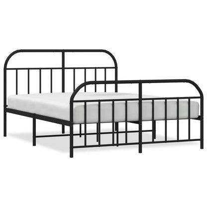 Bedframe Met Hoofd- En Voeteneinde Metaal 180 x 200 cm Zwart met hoofdbord & voetbord