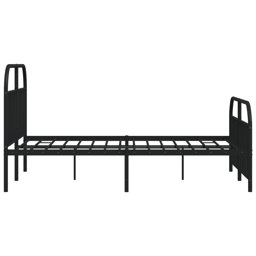 Bedframe Met Hoofd- En Voeteneinde Metaal 180 x 200 cm Zwart met hoofdbord & voetbord
