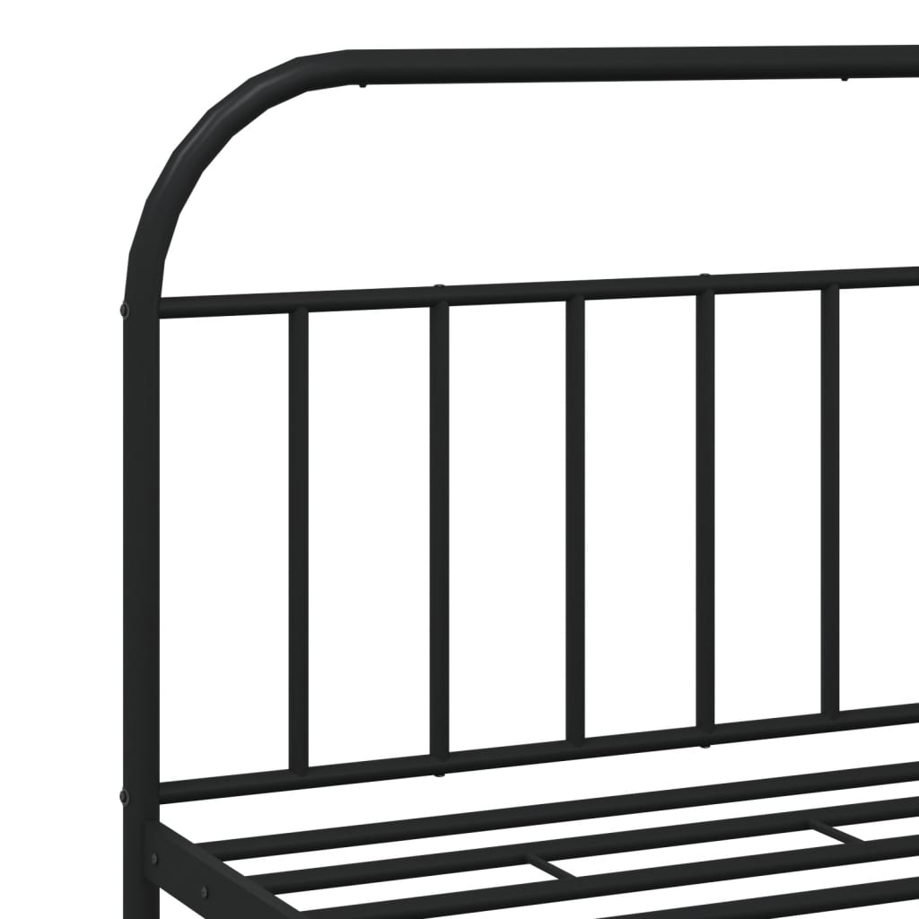 Bedframe Met Hoofd- En Voeteneinde Metaal 180 x 200 cm Zwart met hoofdbord & voetbord
