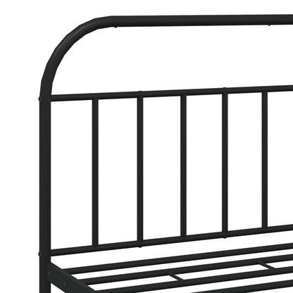 Bedframe Met Hoofd- En Voeteneinde Metaal 180 x 200 cm Zwart met hoofdbord & voetbord