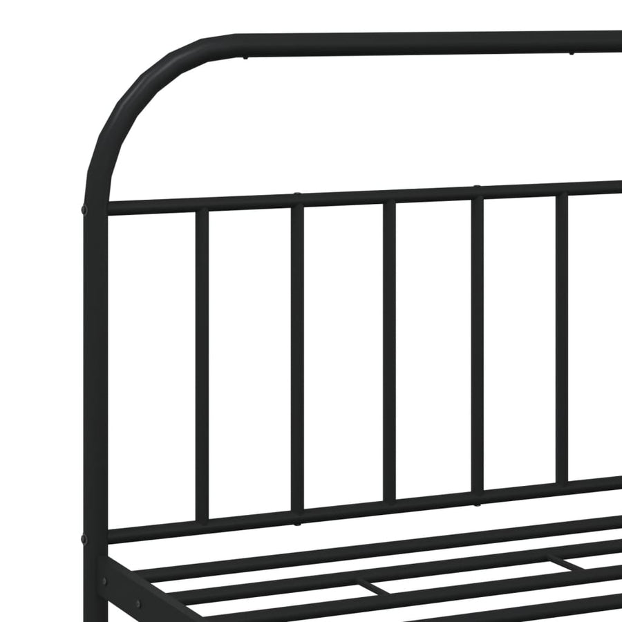 Bedframe Met Hoofd- En Voeteneinde Metaal 180 x 200 cm Zwart met hoofdbord & voetbord