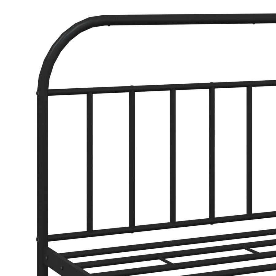Bedframe Met Hoofd- En Voeteneinde Metaal 183 x 213 cm Zwart met hoofdbord & voetbord