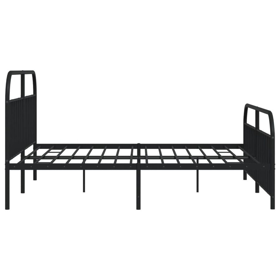 Bedframe Met Hoofd- En Voeteneinde Metaal 193 x 203 cm Zwart met hoofdbord & voetbord