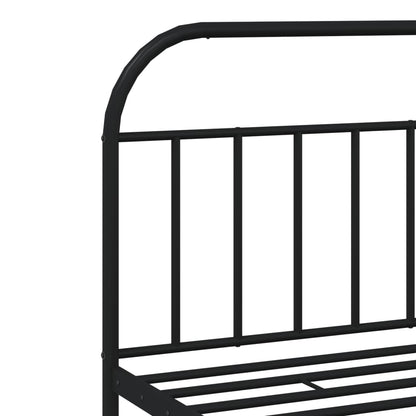 Bedframe Met Hoofd- En Voeteneinde Metaal 193 x 203 cm Zwart met hoofdbord & voetbord