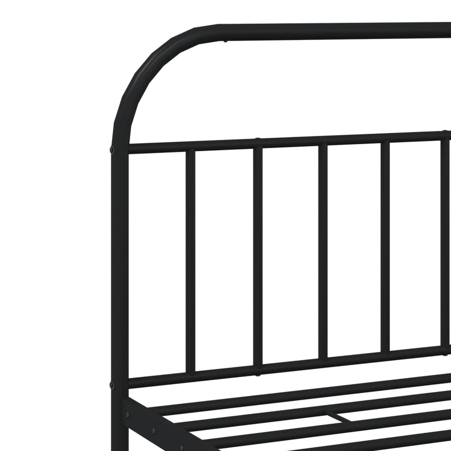 Bedframe Met Hoofd- En Voeteneinde Metaal 193 x 203 cm Zwart met hoofdbord & voetbord