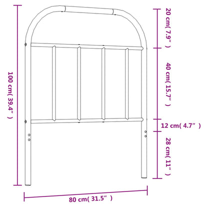 Hoofdbord Metaal Zwart 75 Cm