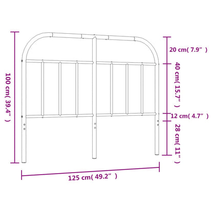 Hoofdbord Metaal Zwart 120 Cm