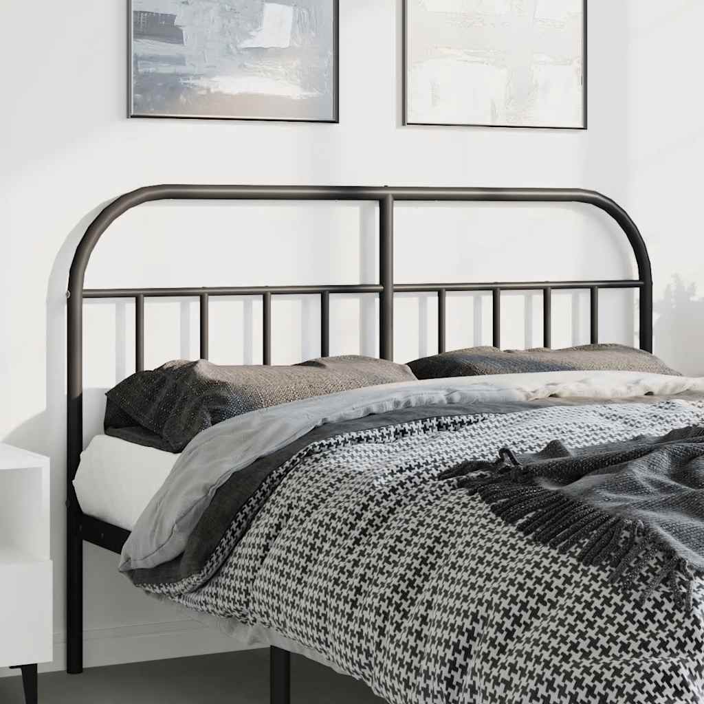 Hoofdbord metaal zwart 135 cm