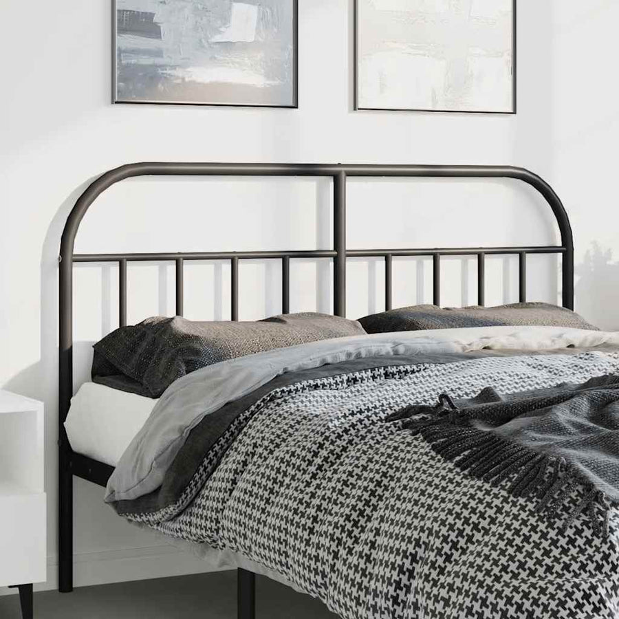 Hoofdbord metaal zwart 135 cm