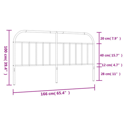 Hoofdbord Metaal 160 cm Zwart