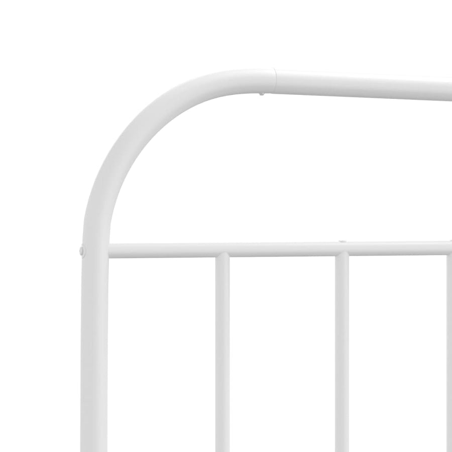 Bedframe Metaal 90 x 200 cm Wit met hoofdbord