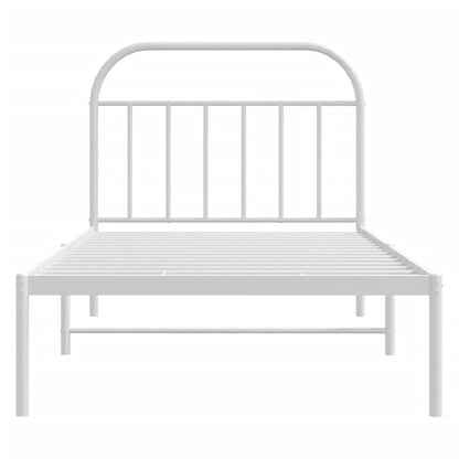 Bedframe Metaal 100 x 190 cm Wit met hoofdbord